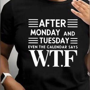 NWOT Casual Women’s Short Sleeve T-Shirt, Black Crew Neck, Cotton Material